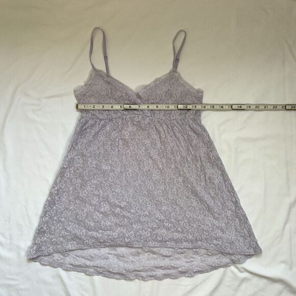 Y2K Only Hearts Babydoll Cami Lace Slip Medium Purple Coquette Nymphet Fairycore - Picture 6 of 10